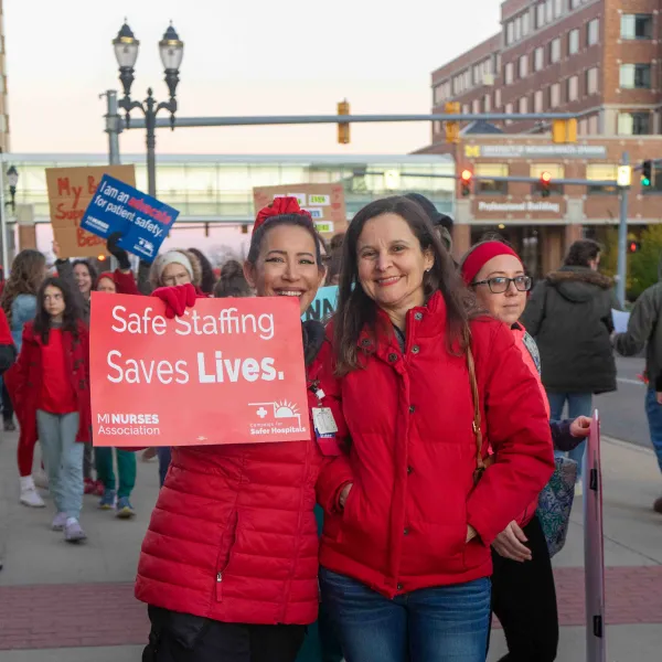 two women with signs